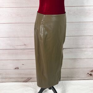 Zara Faux Leather Pencil Straight Midi Skirt